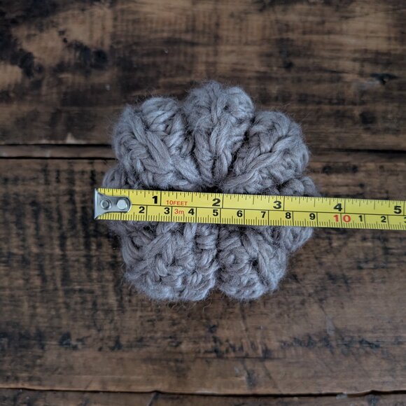 Crochet Fall Pumpkins set of 2 taupe handmade pumpkins - Picture 9 of 12